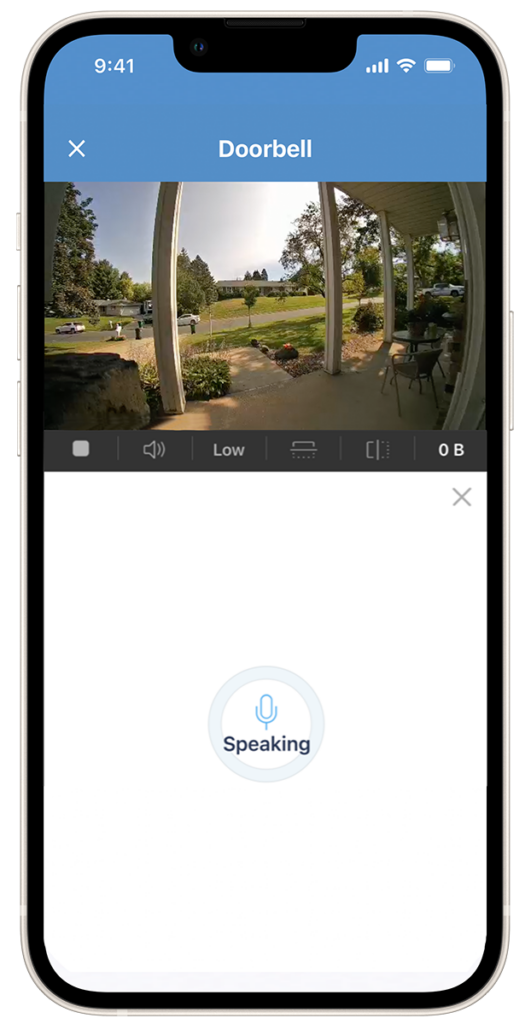 Two-way audio through the doorbell camera app.